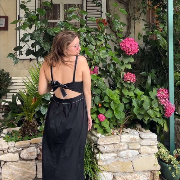 Zara 100% Cotton black Summer dress - Picture 5 of 6